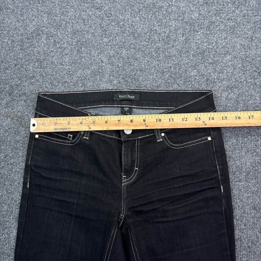 White House Black Market Noir Cropped Jeans Womens Size 0 Black Low Rise Stretch - Picture 8 of 12